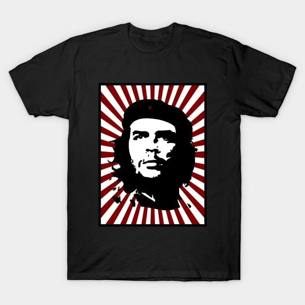 Che Series: Che Guevara with Radiant Background T-Shirt by Jarecrow 